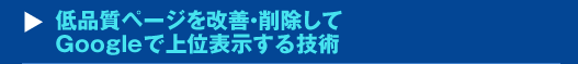 低品質ページを改善・削除してGoogleで上位表示する技術セミナー
